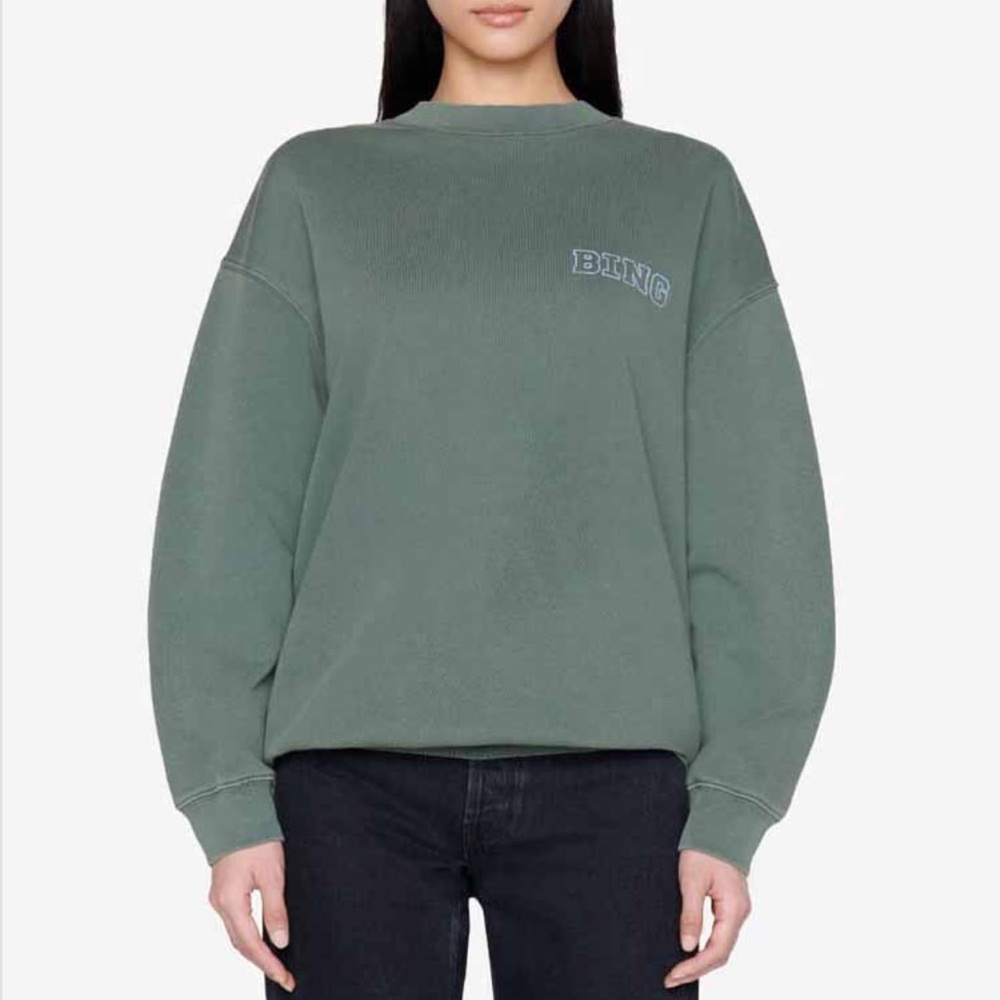 Anine Bing Green Graphic Sweatshirt - Picture 2 of 9